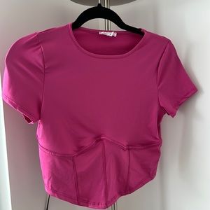 Pink cropped corset top